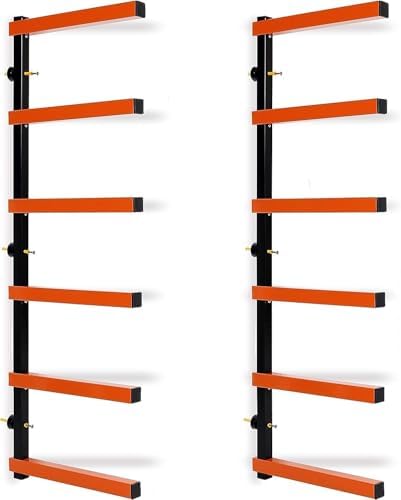 ECOTRIC Lumber Rack Wall Mount Wood Organizer Lumber Organizer - Heavy Duty