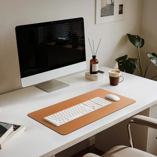 Jotsome Leather Desk Pad Mat, 24" x 14", Tan