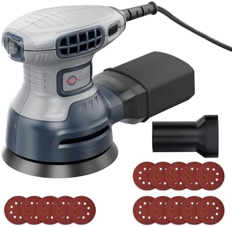 5-Inch Random Orbital Sander with Brake, 3Amp Electric Palm Sander 13000RPM