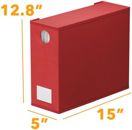 SpaceAid 8 Pack Bed Sheet Organizers and Storage, Foldable Sheet Organizer for Linen Closet, Sheets Set Folder Keeper with Window XL (Queen & King Size) Bedding Container (Red, 8 Pack)