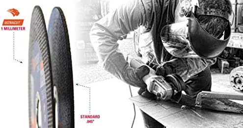 Weiler 58006 5 Inch Cutting Wheel, Tiger Zirc Steel/Metal Ultracut 1 mm Fast Cut & Long Life High Performance Thin Cutting, 1mm Z60T Type 1 7/8" Arbor, Pack of 50