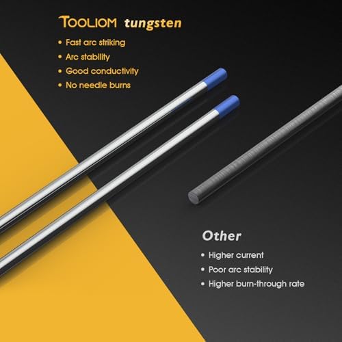 TOOLIOM EWLa-2 TIG Tungsten Electrodes, Blue, 3/32 x 7 in, 10 Pack