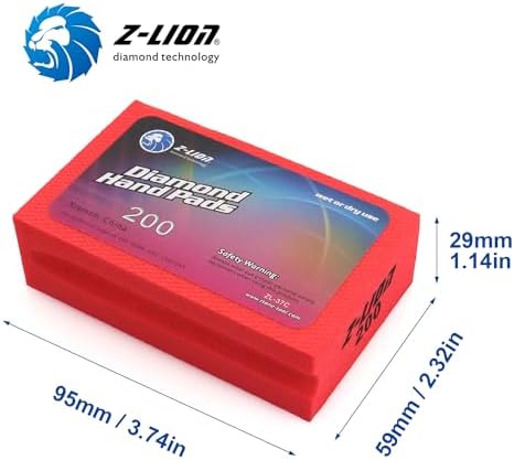 Z-Lion Diamond Hand Polishing Pads Electroplated Grit 200 for Glass Stone