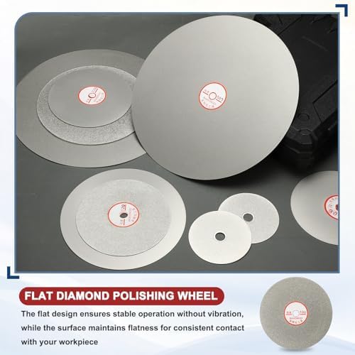 6 Inch x 1/2" Arbor Diamond Flat Lap Disc, 100 Grit