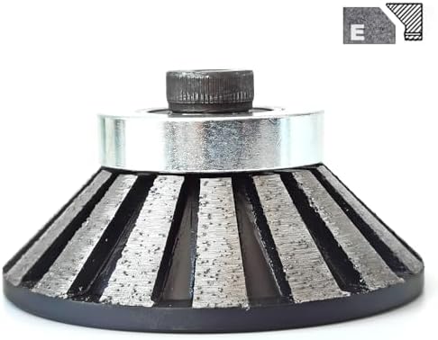 E20 3/4 inch Bevel Diamond Hand Profile Wheel Segmented Granding Router Bit with M10 Thread for Stone Granite Marble Concrete Quartz Countertop Floor Tile Edge