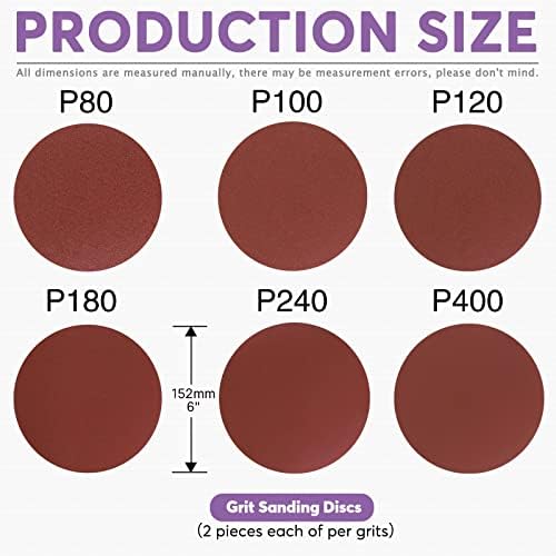 Swpeet 23Pcs 4 x 36 Inch Aluminum Oxide Sanding Belts (80/120/150/240/400 Grits) with 6 Inch No-hole Back Flocking Sanding Disc (80/100/120/180/240/400 Grits) and Cleaning Eraser