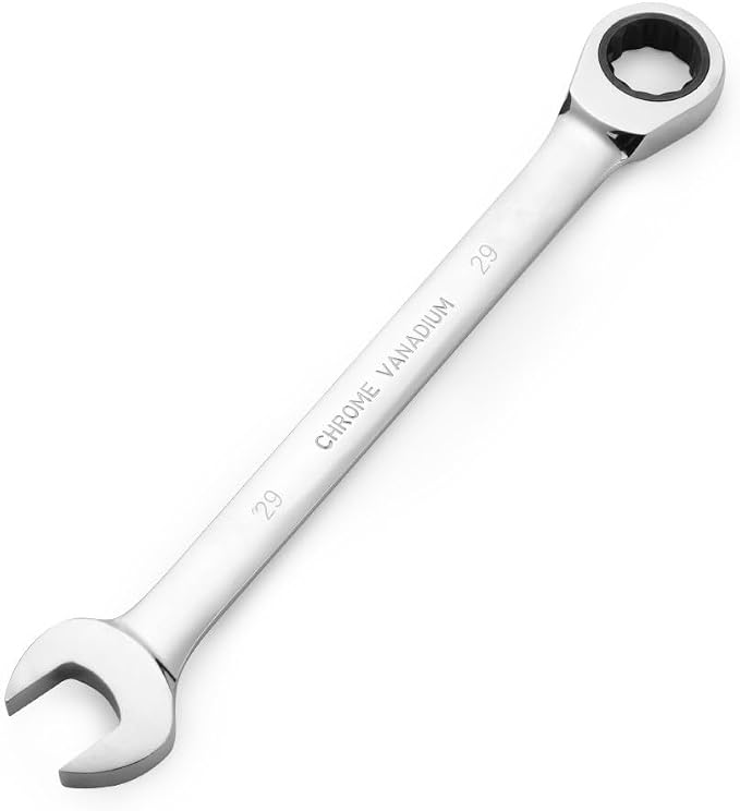 FLZOSPER 29mm Metric Ratchet Wrench,Box End Head 72-Tooth Ratcheting Combination Wrench Spanner