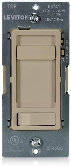 Leviton SureSlide LED Advanced Dimmer Switch for 150W Dimmable LED, Halogen and Incandescent Bulbs and Fixtures, 66741-I, Ivory