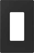 ELEGRP 1-Gang Screwless Decorative Wall Plates, Mid-Size Unbreakable Thermoplastic Faceplate Cover for Decorator Receptacle Outlet Switch, UL Listed (1 Pack, Matte Black)