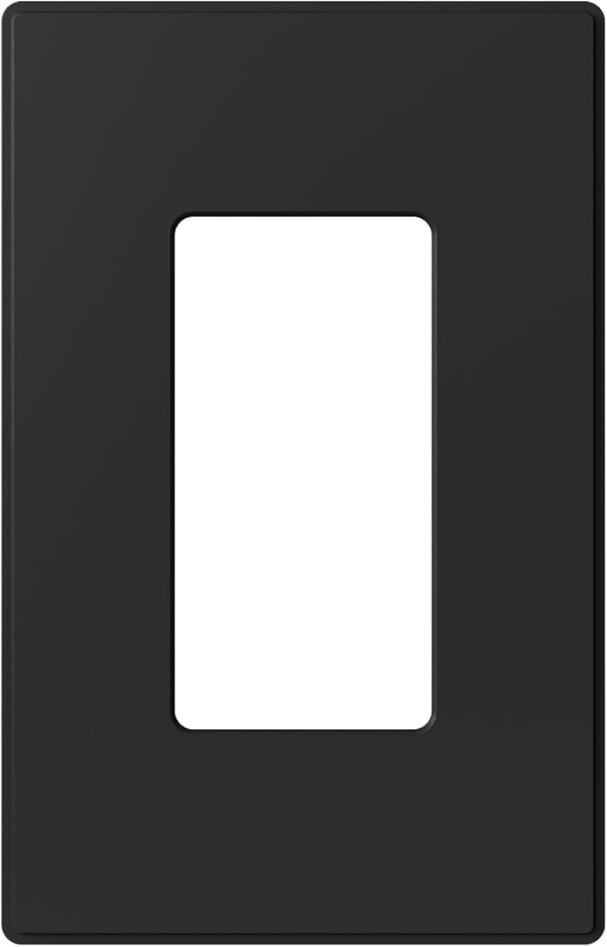 AIDA 1-Gang Midsize Screwless Light Switch Cover Plate, Decorative Outlet Covers - Matte Black, 1-Pack Screwless Unbreakable Polycarbonate Wall Plates for Decorator Device, UL Listed