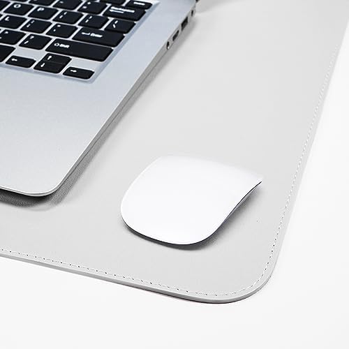 AFIING Cork Desk Mat 55" x 17", Dual-Sided Natural Cork & PU Leather Desk Pad, Non-Slip Waterproof Large Mouse Pad for Office, Home & Gaming (White)