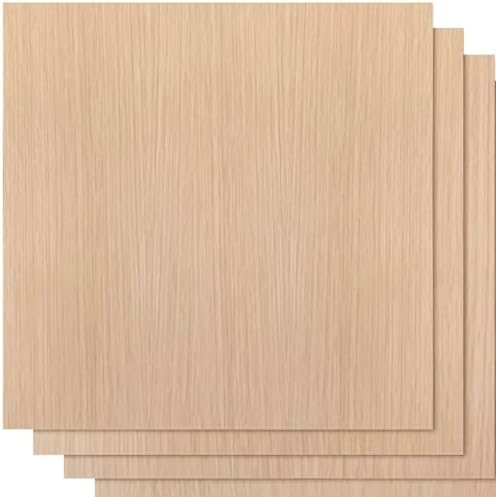 Proflex White Oak Plywood 6pcs, 1/8" x 12” x 12” Real Wood Plywood Sheets Premium “A” Grade with Smooth Sanded Finish, Perfect for Laser Cutting & Engraving, Crafts, and DIY