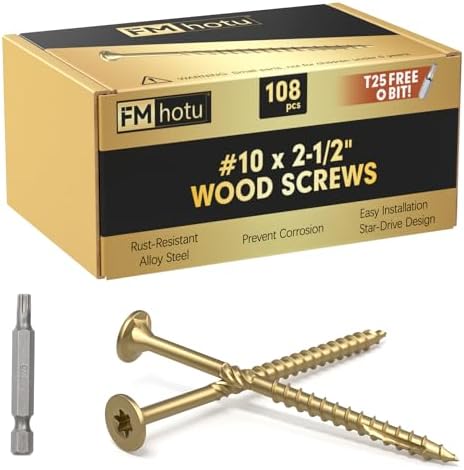 #10 x 2-1/2” Deck Screws, 108Pcs Star Drive Wood Screws