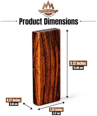 IECAP LLC Desert Ironwood Blanks — 5 1/8 x 1 1/4 x 3/8 in, Pack of 10 — Exotic Hardwood Lumber Blocks — Premium Wood Turning Blanks for Knife Handles, Pen Making, Carving, DIY Woodworking & Crafts