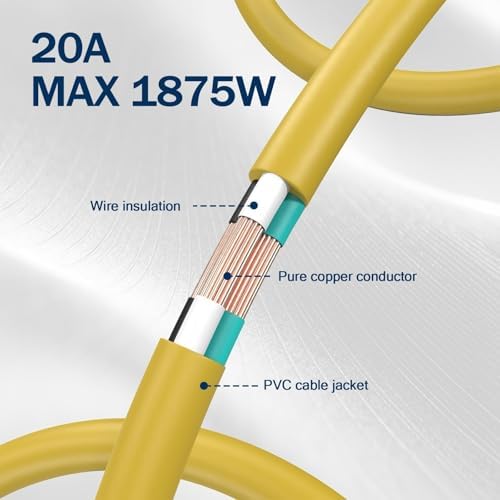 EP 25 Ft 10/3 SJTW NEMA 5-20 P/R Outdoor Extension Cord, Yellow