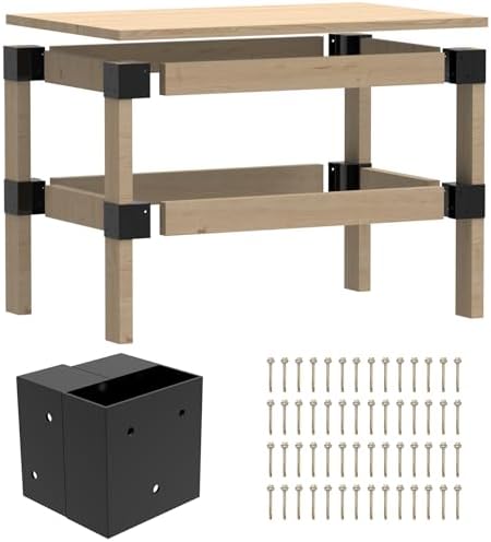 Workbench Bracket Kit 4PCS, Fits 2x4(Actual 1.5"x3.5") Wood