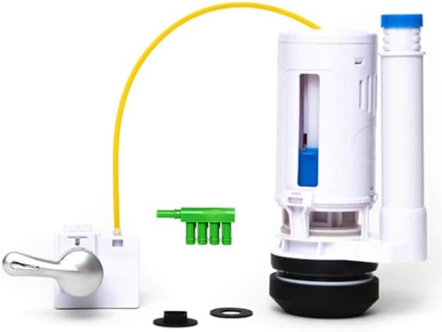 2-Inch Dual Flush Toilet Valve Conversion Kit with Handle & Overflow, Water Saver, Flapper-Free Design Eliminates Leaks, Two Flush Options, Tool-Free Easy Installation