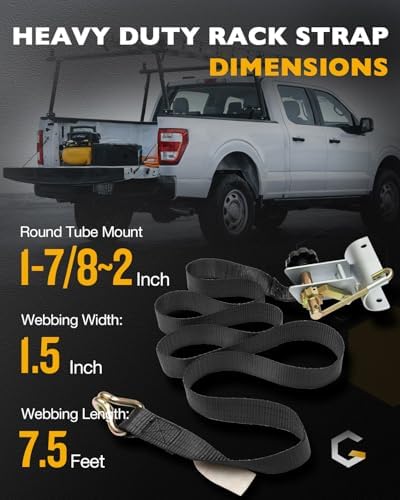 Truck Rack Straps, Ladder Rack Ratchet Straps, Lumber/Pipe/Roof Rack Straps