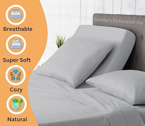 Sanders Collection Inc SCI Top Split Flex Sheet Set for Adjustable Bed California King Size,Silver