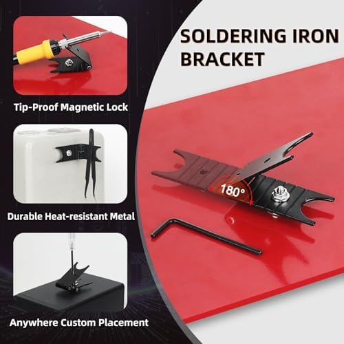 Soldering Helping Hands, NEWACALOX Third Hand Magnetic Helping Tool with 4 Soldering Helping Arms & Big PCB clamp Holder & 4 Upgrade PCB Holder Pillars, Waterproof Solder Clamp Station