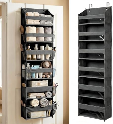 HOMELUX THEORY Over the Door Organizer, 6-Tier, 100D Fabric, Dark Gray 1pc