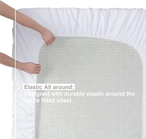 Nestl Cal King Sheets Set - 4 Piece California King Sheets, Extra Soft, Double Brushed Bedding for Cal King Size, 2 Tone White/Black Set, White Fitted Sheet, Black Flat Sheet, Black Pillow Case