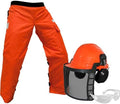 Forester Protective Clothing - OEM Forestry Cutter Combo Kit Apron Chaps Helmet Face Shield Ear Muffs Safety Glasses Arborist Equipment Chainsaw Pants Logging Tools Helmet Accessories Orange