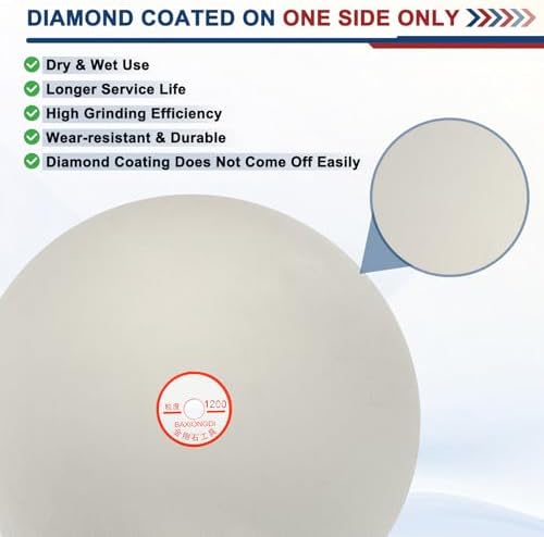 12 Inch x 1/2" Arbor Diamond Flat Lap Disc, 1200 Grit