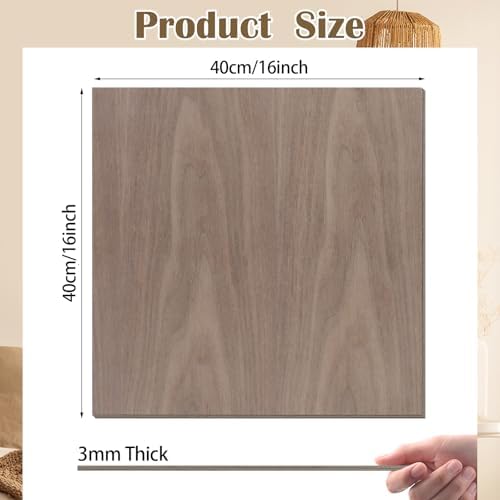 24 Pcs Walnut Unfinished Wood Craft, 16 x 16 x 1/8 Inch - 3mm Thick Walnut Unfinished Plywood for Laser Cutting & Engraving, School DIY Projects, Painting, Fretwork, CNC Cutting, and Wood Burning