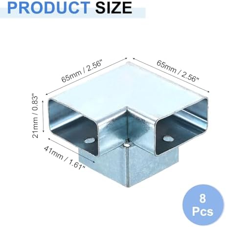uxcell 3-Way Gazebo Brackets Kit, Right Angle Corner Brackets Woodworking DIY Post Base Kit for 1.61" x 0.83" Lumber for Outdoor Patio Gazebo Log Cabins (8 Pack)
