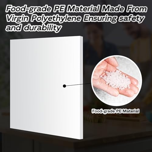 HDPE Sheet 1/2" Thick - 6"x12" HDPE Plastic Sheet, White Plastic Sheet for Crafts, DIY Projects, and Industrial Use