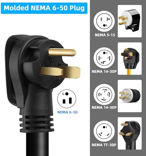 6/3 Welder Extension Cord 50 Amp SOOW Welding Extension Cord 250 Volt 6AWG