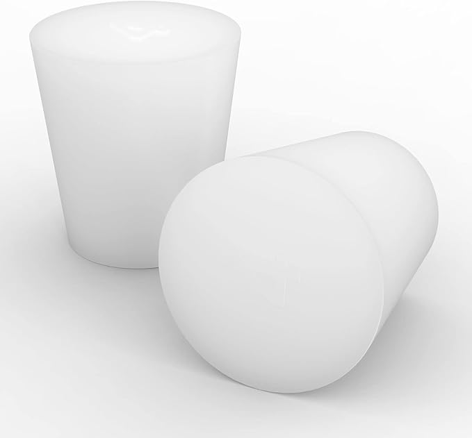 stonylab Silicon Rubber Stopper, White Tapered Lab Seal Silicon Stoppers Rubber Plugs (10-Pack, 4#)