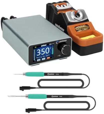 GEEBOON TC22 Soldering Station Kit 240W with SDC02 Soldering Iron Stand Includes T245 T210 Handle and C245 C210 Soldering Iron Tips