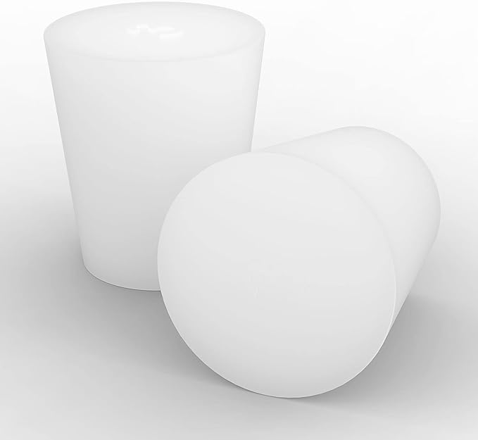 stonylab Silicon Rubber Stopper, White Tapered Lab Seal Silicon Stoppers Rubber Plugs (10-Pack, 3#)