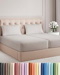 Split King Size 5 Piece Sheet Set - Comfy Breathable & Cooling - Light Grey