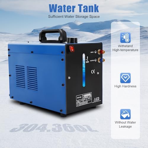 110V TIG Cooler Welder Water Cooler 10L Tig Miller Welder Torch Water Cooling Machine Cooling Tank 1500W Forward-Tilled Filling Port Upgraded Plug-in Practical Water Tank