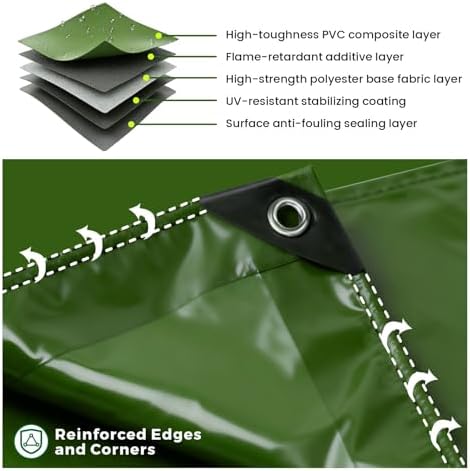 Heavy Duty Waterproof Tarp 12x16 ft, 12 Mil Thick Polyethylene