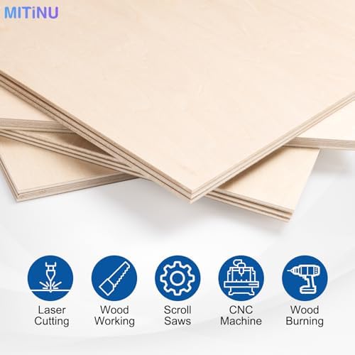 30 Pack Basswood Sheets for Crafts,12"x12"x1/8" 3mm Thick Plywood Sheets with Smooth Surfaces-Unfinished Squares Wood Boards for Laser Cutting, Wood Burning, Architectural Models, Staining