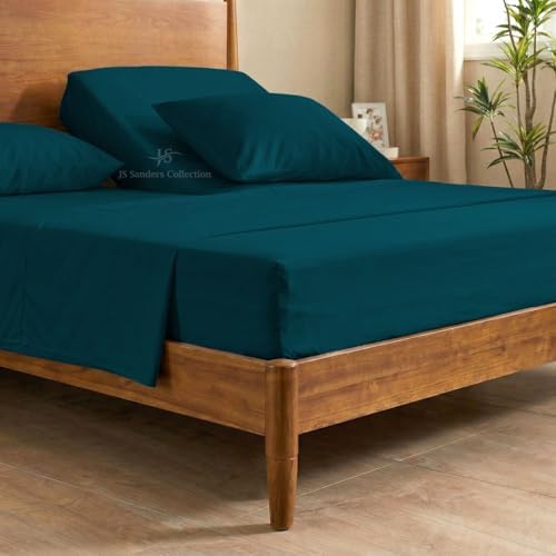 JS Sanders Collection Split Head Sheet Set 4PC Queen Size, Teal