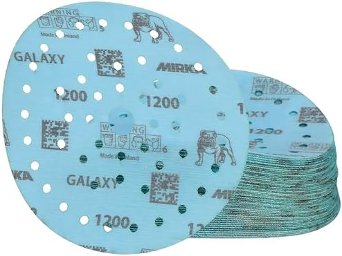 Mirka Galaxy Multifit 6 Inch Ceramic Discs, 1200 Grit, Hook & Loop, 50 Pack