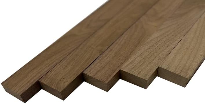 Exotic Wood Zone Pack of 5, Cutting Board Blocks Black Walnut | Best 3/4" x 2" x 24" Lumber Boards