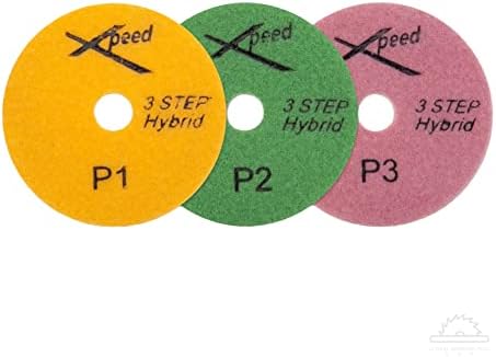 4” Xpeed 3 Step Diamond Polishing Pads for Granite Engineered Stone Quartz Marble Quartzite - 3 Pack Step 3