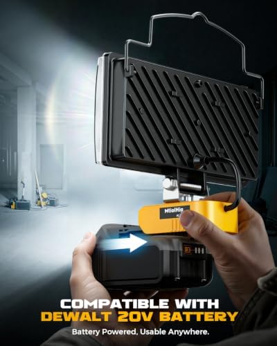 MtiolHig Cordless LED Work Light Compatible with Dewalt 20V Battery - Flood Construction Light Emergency Portable for Work Shop | Car Repair | Outdoor - 145W 14500Lumen with USB & Type-C(Tool Only)