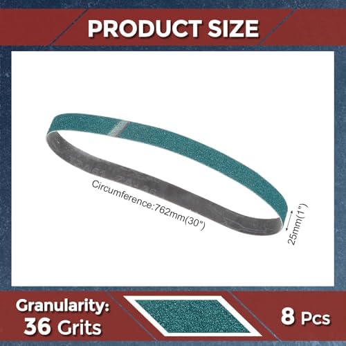 8 Pcs Sanding Belts 1 x 30 Inch 36 Grit Zirconia