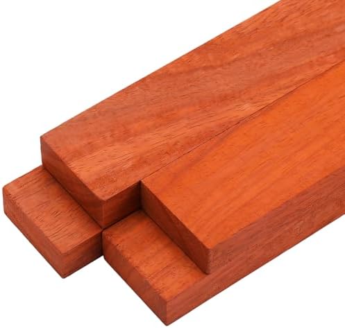 4 Pcs Padauk Lumber Board Padauk Exotic Wood, 3/4" X 2" X 18"