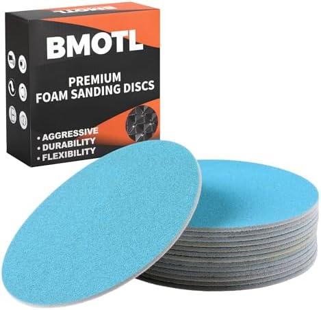6 Inch Foam Hook & Loop Sanding Discs: 15Pcs 1000 Grit