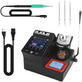 A9ED Soldering Station Full-Color Display Curve Mode Rapid Heating 212°F-842°F Solder Station Soldering Iron with C210 Handle and 3 Soldering Tips