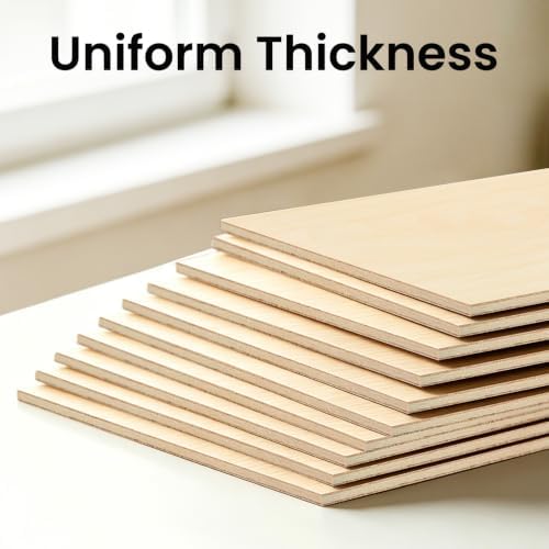 10 Pcs 6mm Basswood Plywood 18x36x1/4 inch Large Plywood Sheet Design for P3 CO2 Laser Cutting Engraving 915 x458 x3mm