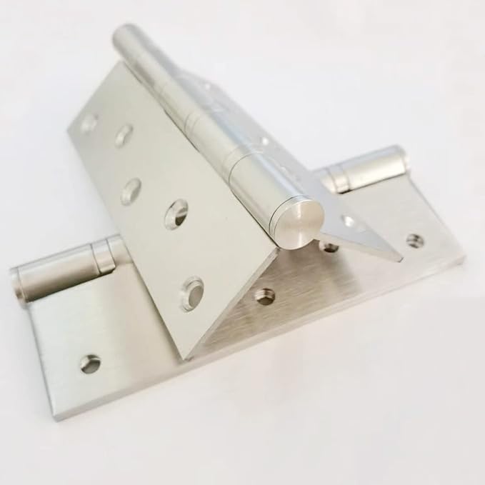 2 Pcs 5" Stainless Steel Ball Bearing Door Hinges with Square Corner for Heavy Duty Wood Door,Silver 1/8 Inch Thickness